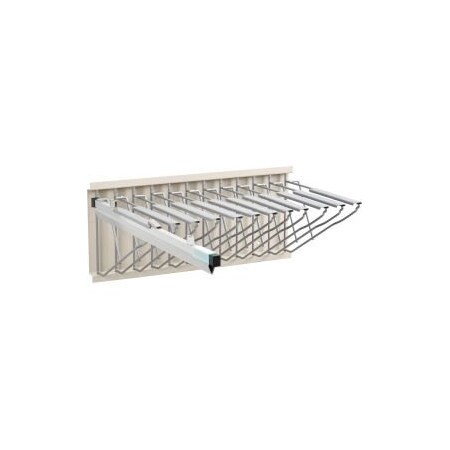 Global Equipment Interion Pivot Wall Mount Blueprint Storage Rack With 12 Hangers 12 36" Hanging Clamps 298697